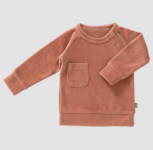 [VC430-12] Sweater velours Ash rose: 6-12 m  Fresk