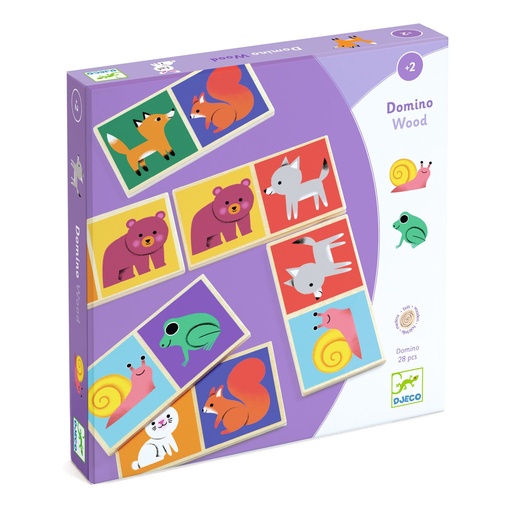 [DJ01625] Wooden Educative Game
 - Domino Wood - Fsc 100% Djeco