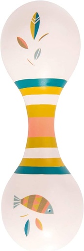 [714108] Cream Double Maracas Le Voyage D'Olga Moulin Roty