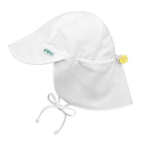 [715418034287] Gorro con protector de cuello UV - Blanco 0-6m Green Sprouts