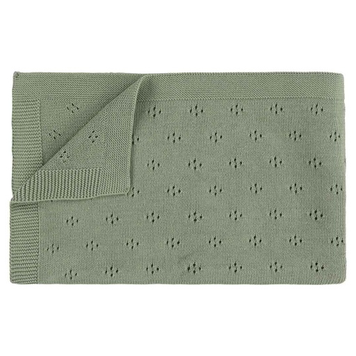 [32-670] Knitted Blanket - 75X100Cm - Olive Trixie