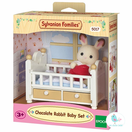 [5017] Chocolate Rabbit Baby Set (Baby Bed) Sylvanian Families