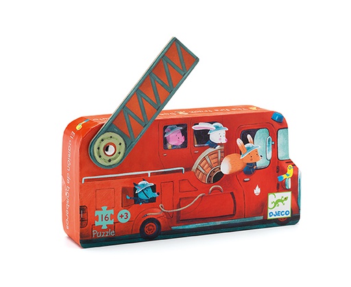 [DJ07269] The Fire Truck - 16Pcs Djeco