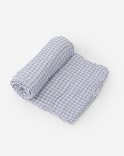 [UB0540] Deluxe Muslin Swaddle Single-Lavander Gingham Little Unicorn