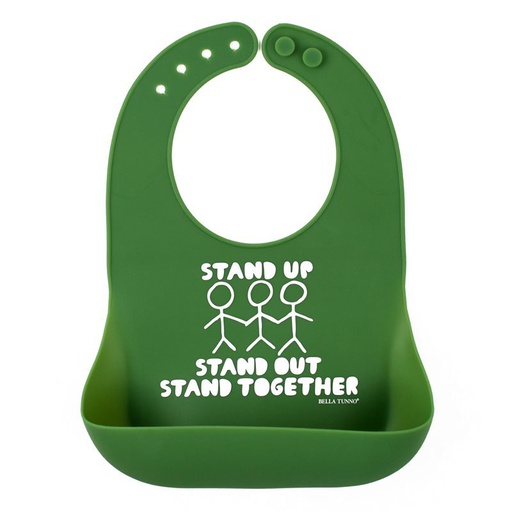 [WB166] Babero Stand together verde Bella Tunno