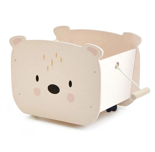 [8816] Pull along bear cart TENDER LEAF